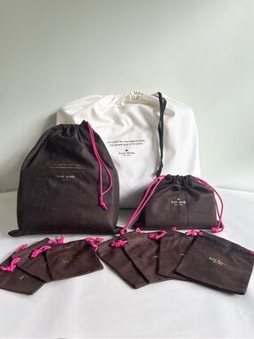 KATE SPADE New York 10 pc Dust Bag Bundle for Jewelry Wallet Medium or Large Bag